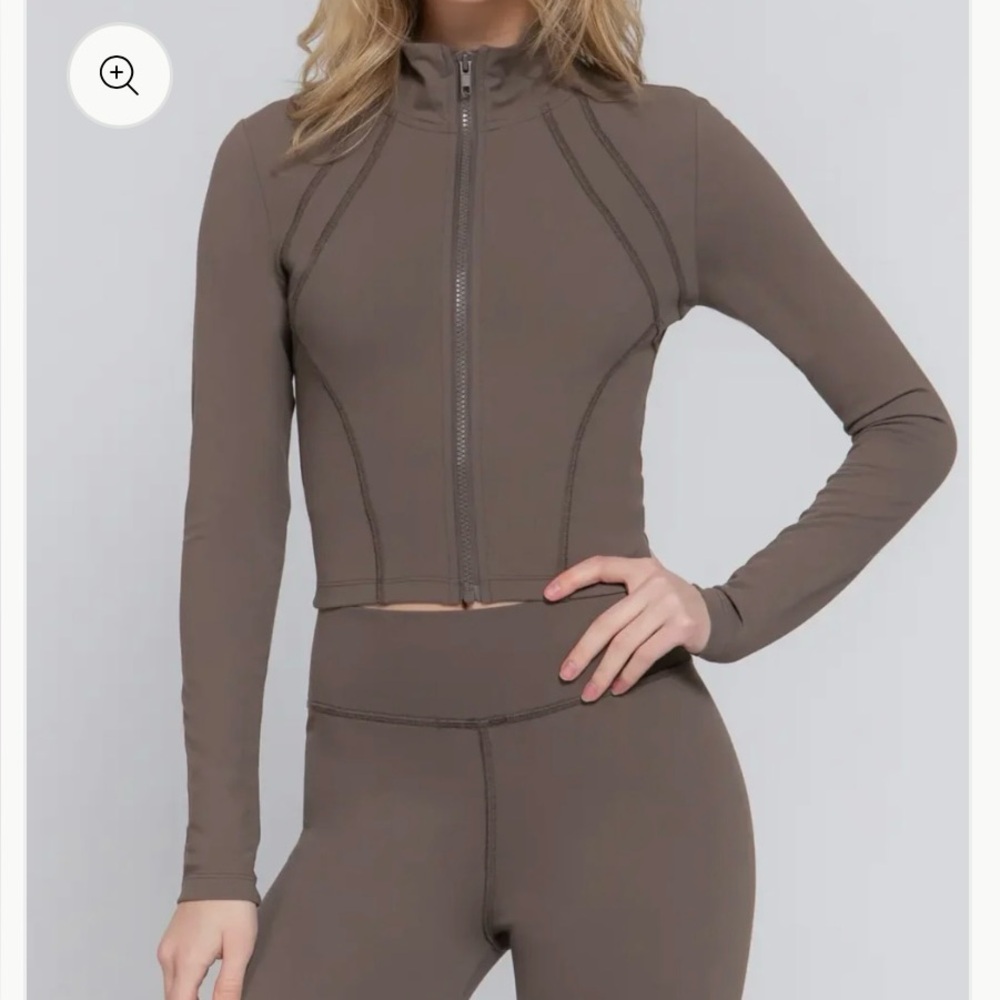 Mock Neck Zip Up Jacket